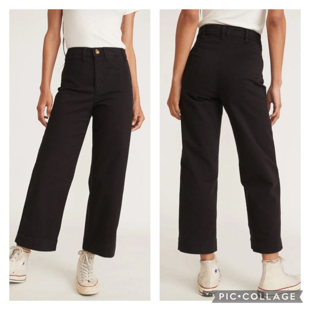 Marine Layer Black Bridget Pants Wide Leg High Waisted Size 10